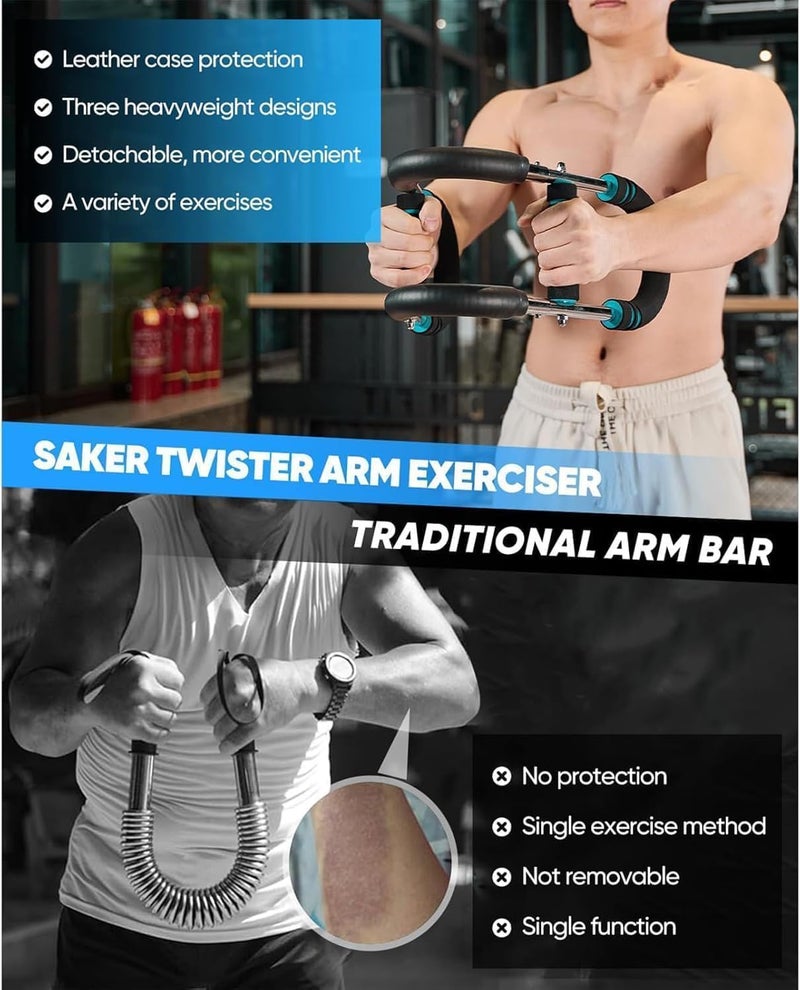 NEYSXYU Twister Arm Trainer, Chest Workout Equipment 40-100lb Adjustable Arm Trainer, Twister Arm Trainer, Portable Power Twister Bar, Detachable Design Fitness Anywhere - Image 4